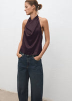 Top Satin Col Bénitier