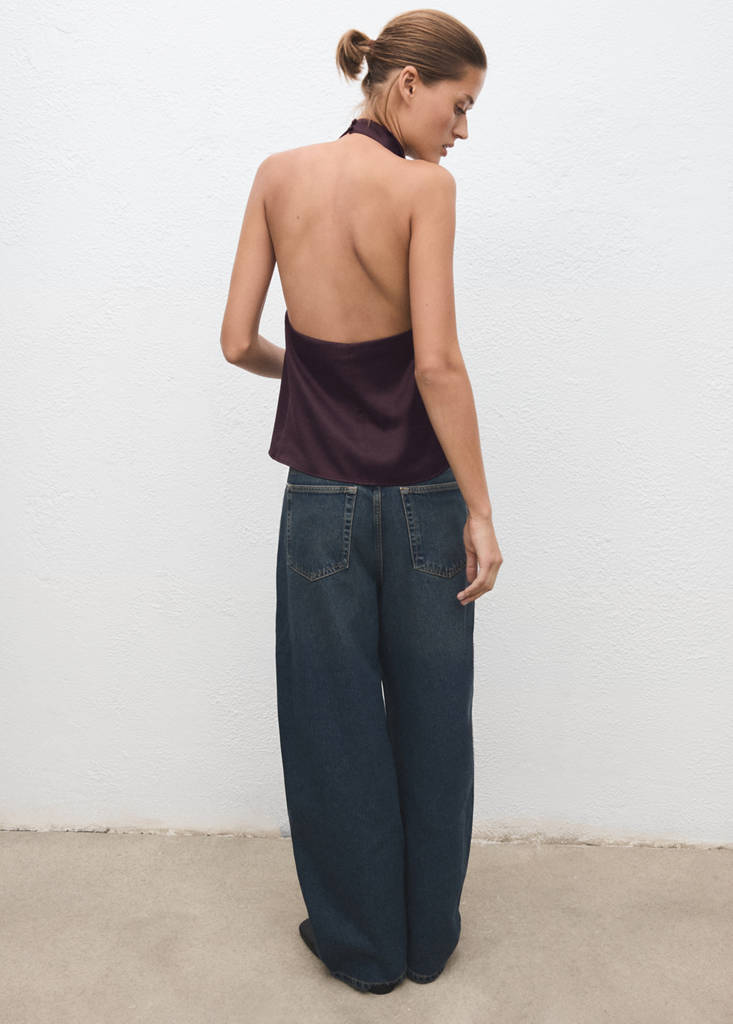 Top Satin Col Bénitier