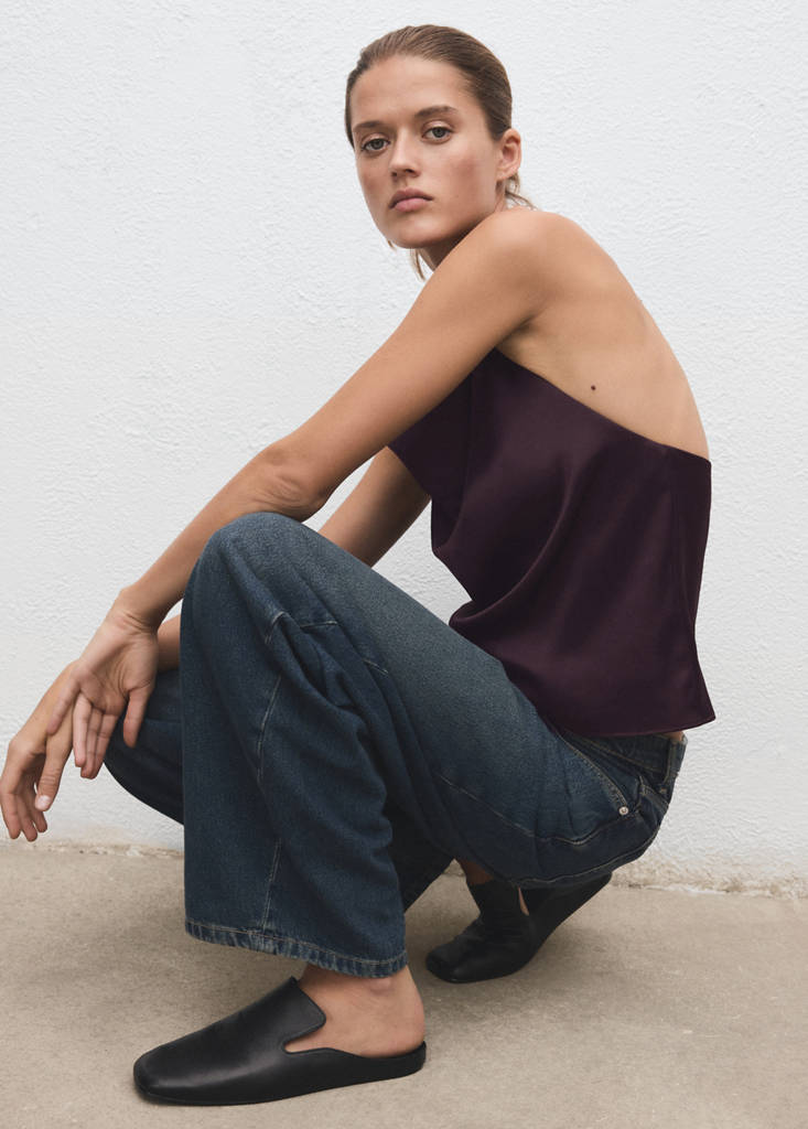 Top Satin Col Bénitier