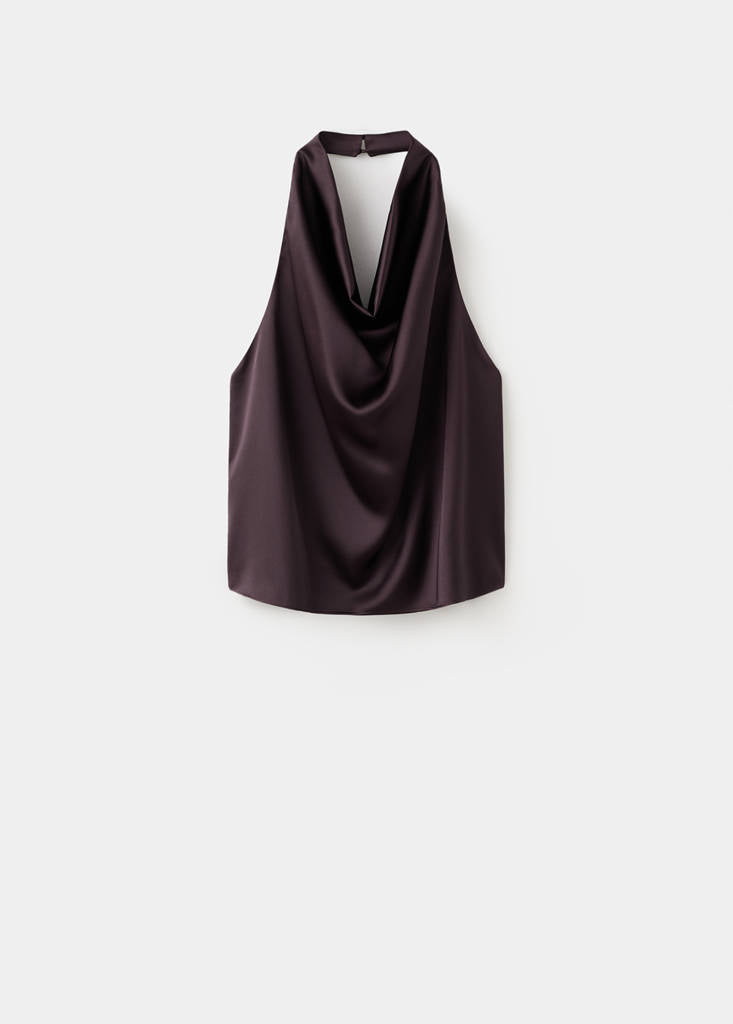 Top Satin Col Bénitier