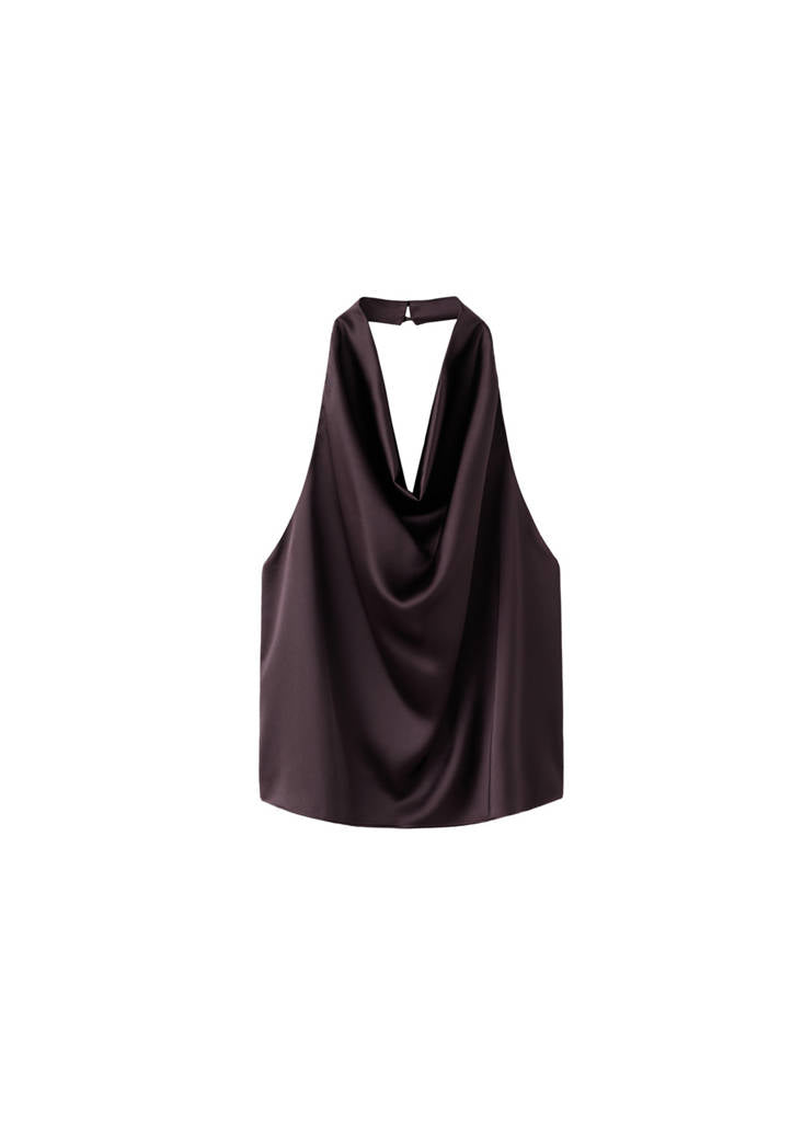 Top Satin Col Bénitier