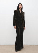Blazer Costume En Velours Double Boutonnage