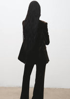 Blazer Costume En Velours Double Boutonnage