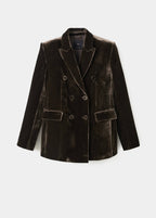 Blazer Costume En Velours Double Boutonnage