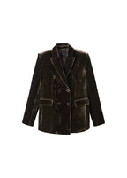 Blazer Costume En Velours Double Boutonnage