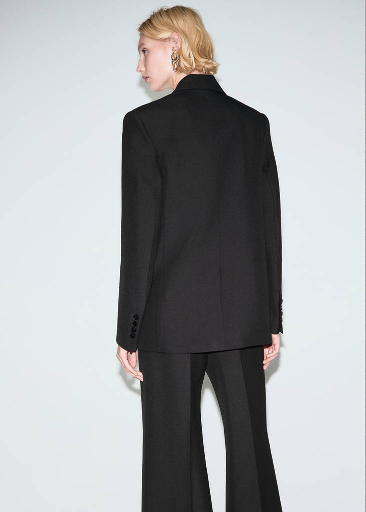 Blazer De Costume En Laine Mélangée Double Boutonnage