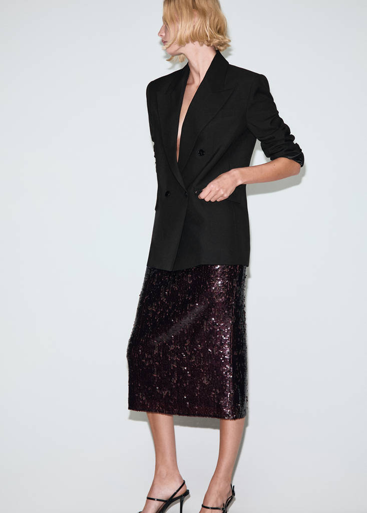 Blazer De Costume En Laine Mélangée Double Boutonnage