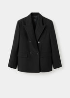 Blazer De Costume En Laine Mélangée Double Boutonnage