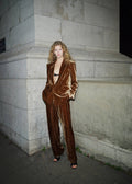 Blazer Costume En Velours Double Boutonnage