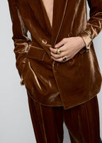 Blazer Costume En Velours Double Boutonnage