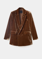 Blazer Costume En Velours Double Boutonnage