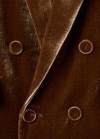 Blazer Costume En Velours Double Boutonnage