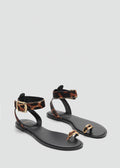 Sandale Cuir Imprimé Animal