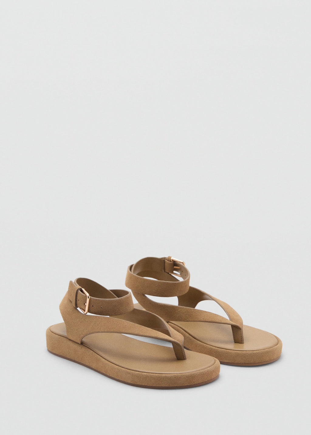 Sandales Cuir Suède Boucle