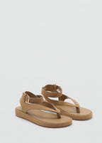 Sandales Cuir Suède Boucle