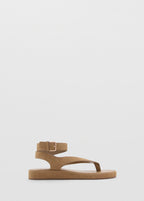 Sandales Cuir Suède Boucle