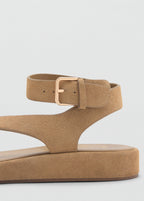 Sandales Cuir Suède Boucle