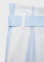 Pantalon Style Jupe-Culotte À Rayures Avec Ceinture
