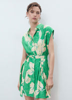 Robe Imprimée Avec Ceinture