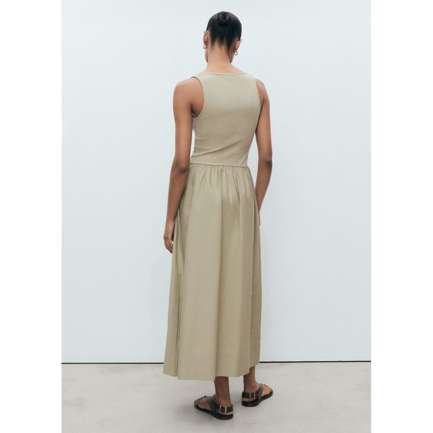 Robe Évasée Tissu Combiné