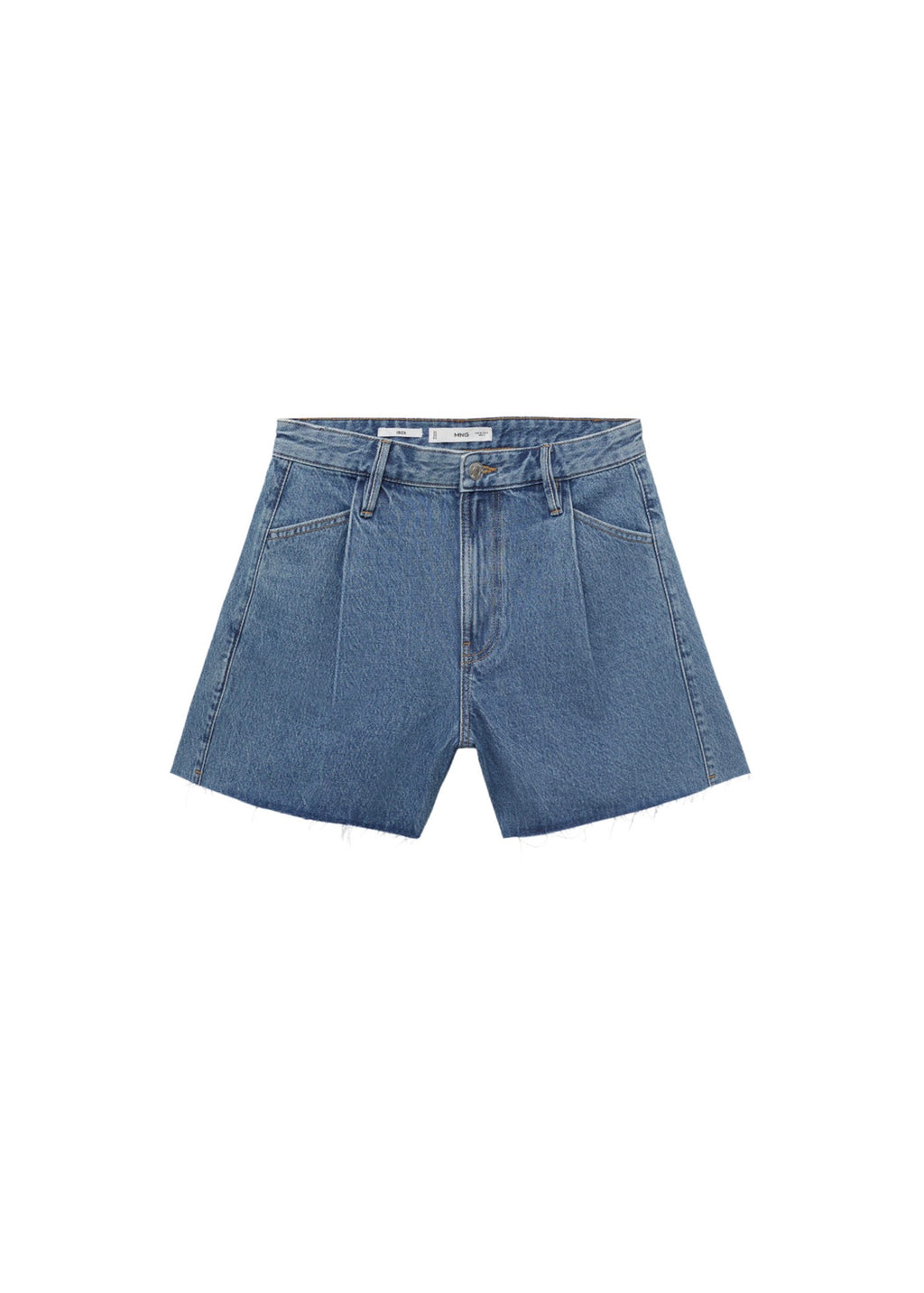 Short En Jean Bas Effiloché Pinces