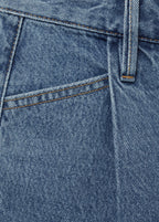 Short En Jean Bas Effiloché Pinces