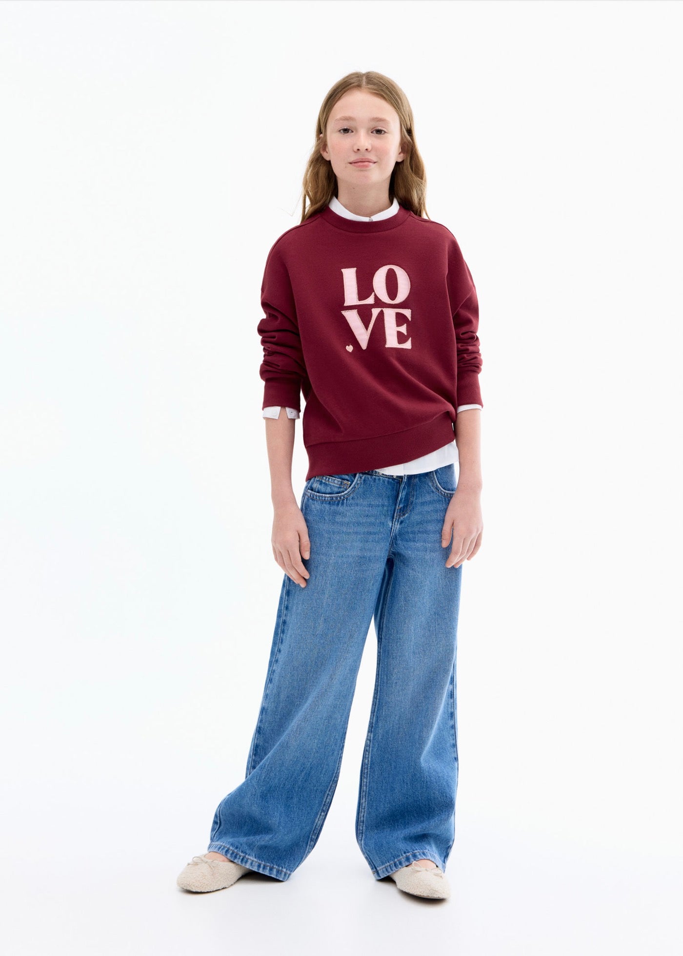 Sweat Lundi Grenat - Fille