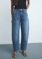 High-Waisted Barrel Jeans