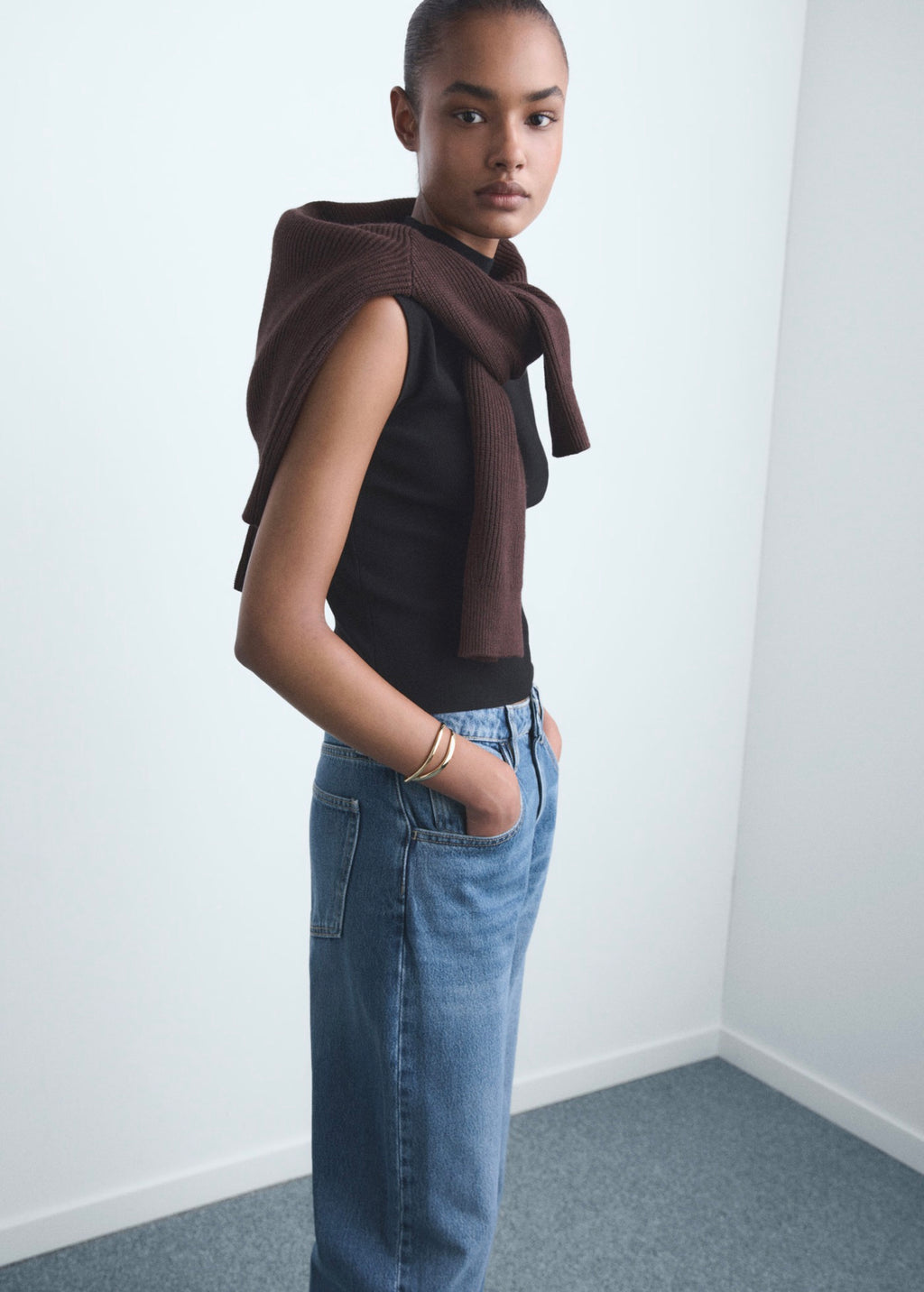 High-Waisted Barrel Jeans