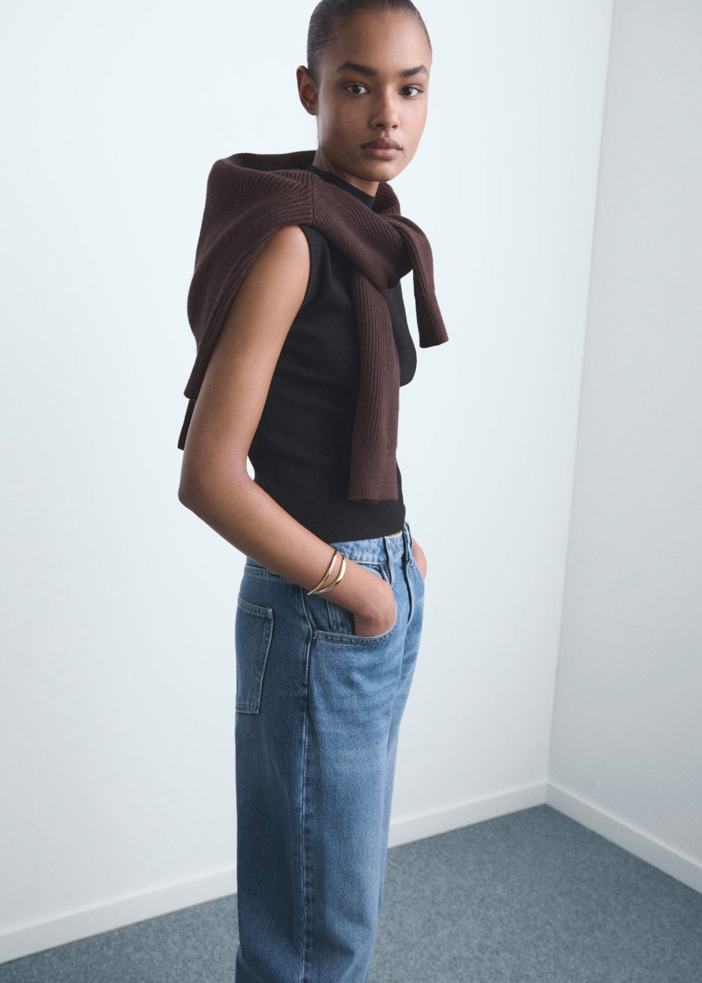 High-Waisted Barrel Jeans