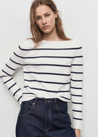 Pull-Over Maille Fine Col Bateau