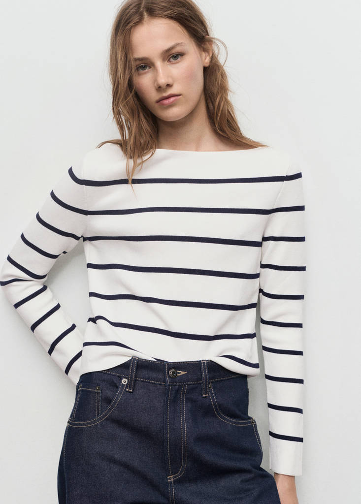 Pull-Over Maille Fine Col Bateau