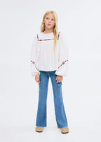Jean Cargo Bleu Moyen - Fille