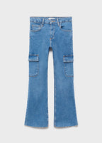 Jean Cargo Bleu Moyen - Fille