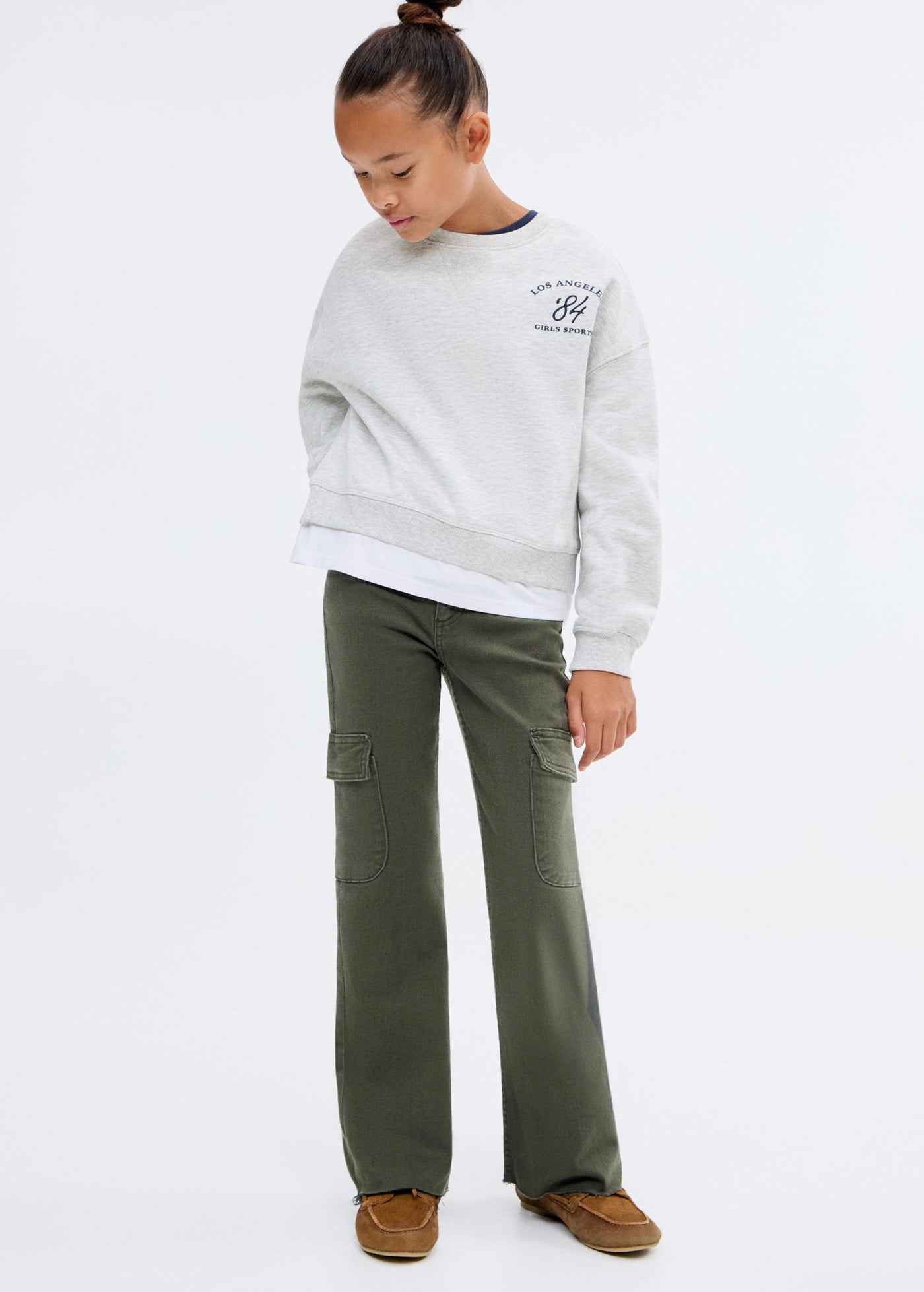 Jean Cargo Vert Forêt - Fille