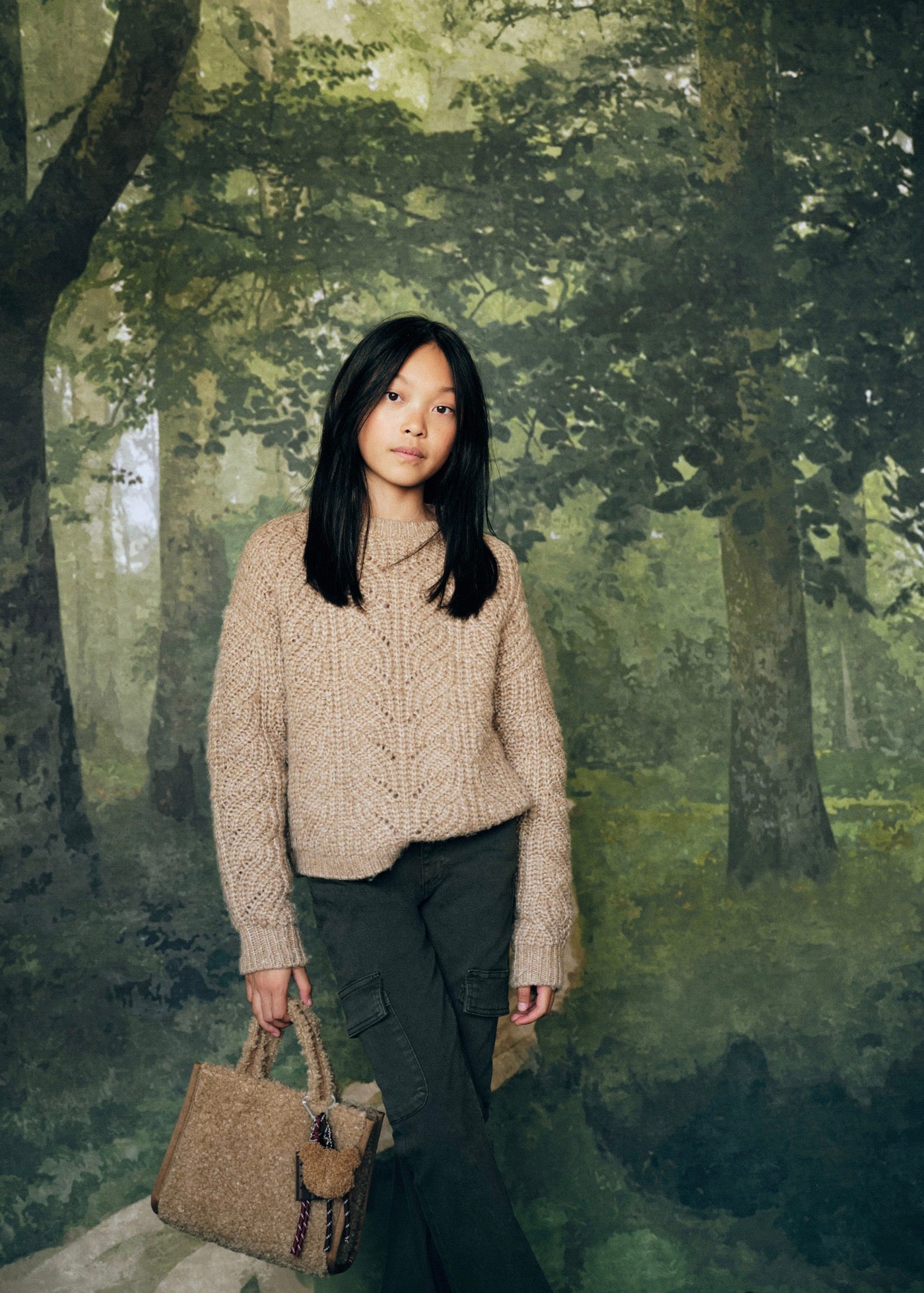 Jean Cargo Vert Forêt - Fille