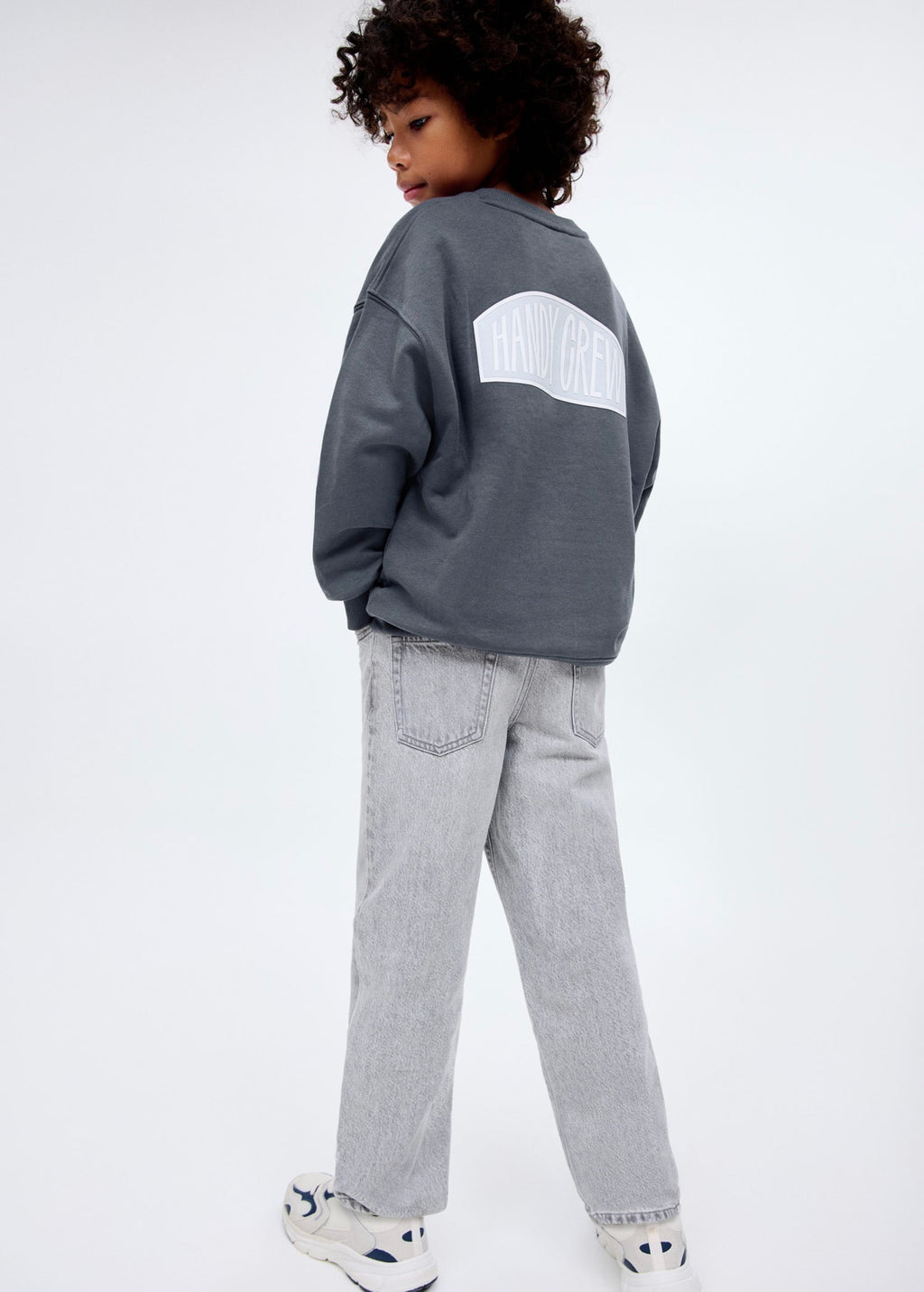 Sudadera Crew Gris Oscuro - Niño