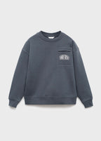 Sudadera Crew Gris Oscuro - Niño