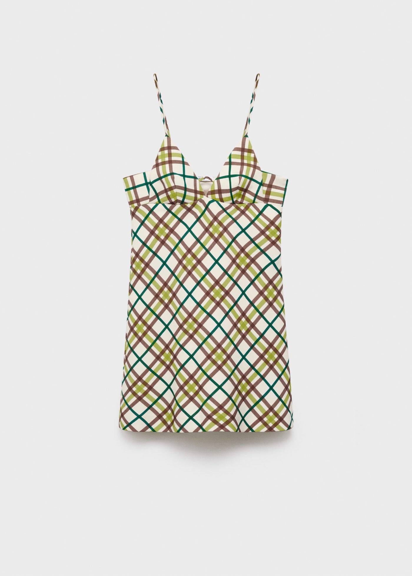 Robe Décolletée À Carreaux