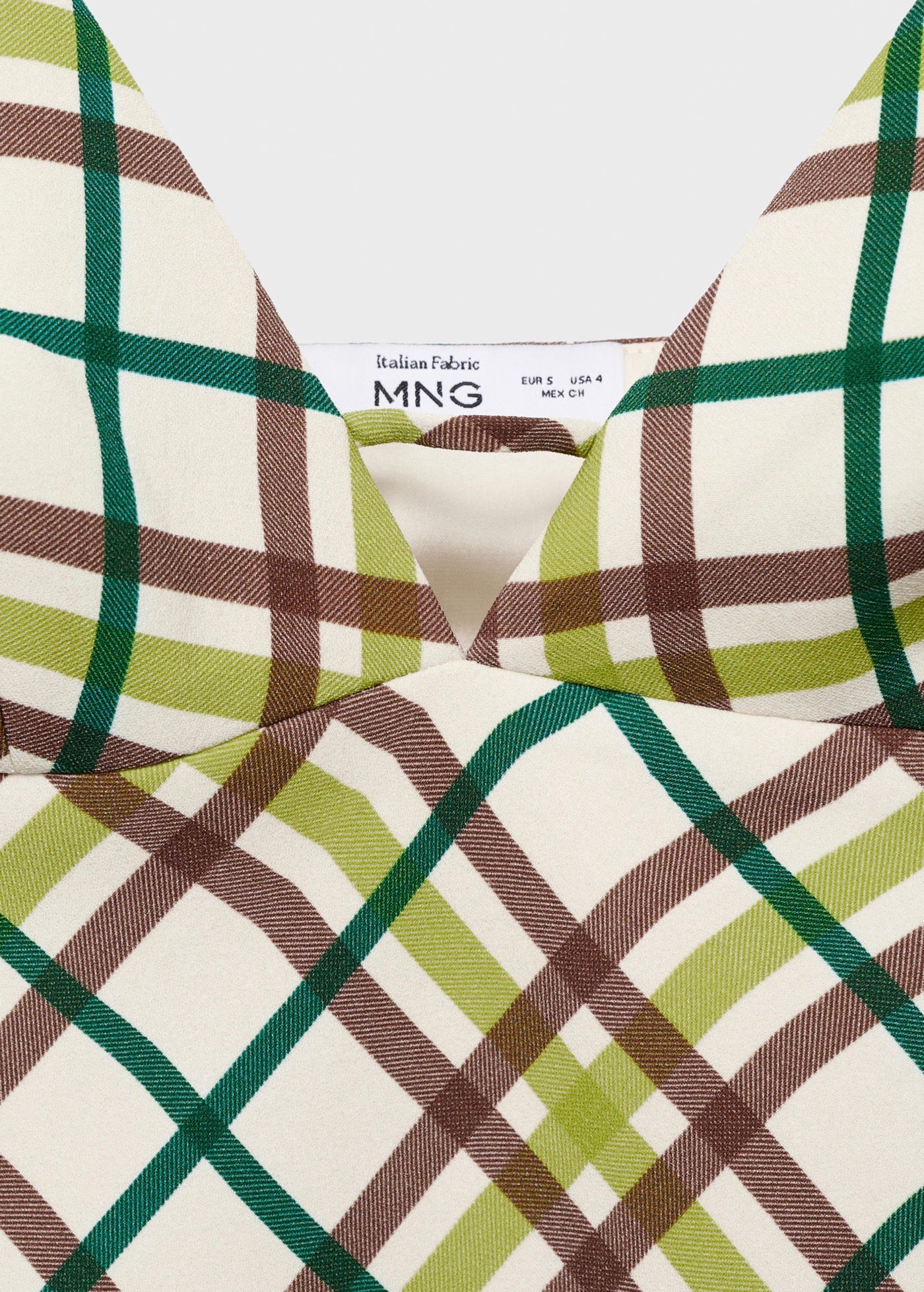 Robe Décolletée À Carreaux