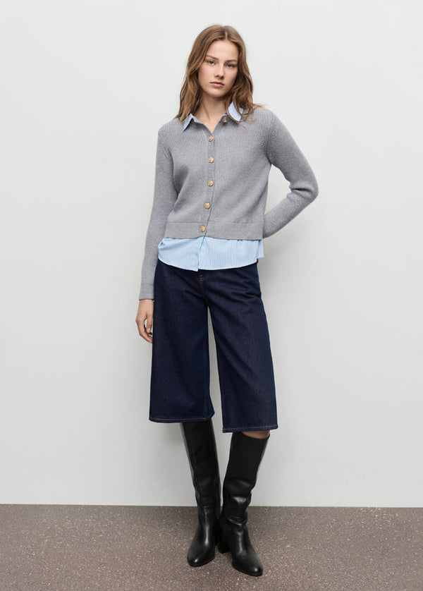 Kombineret Strikcardigan