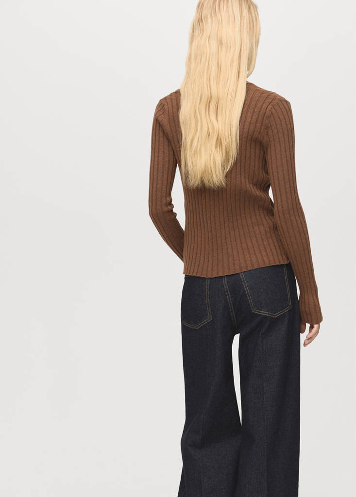 Cardigan Maille Fine Côtelée