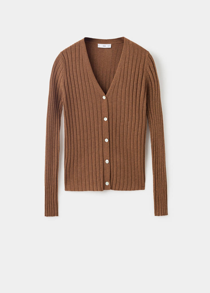 Cardigan Maille Fine Côtelée