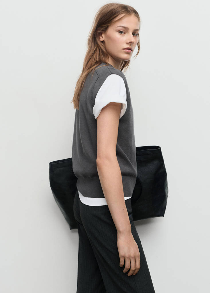 Gilet En Maille À Coutures