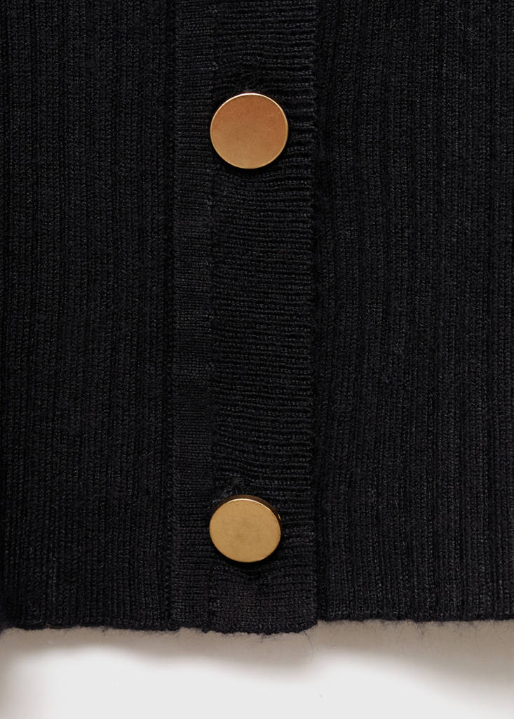 Cardigan a coste con bottoni
