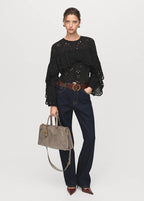 Blouse Broderie Perforée Et Volants