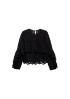 Blouse Broderie Perforée Et Volants