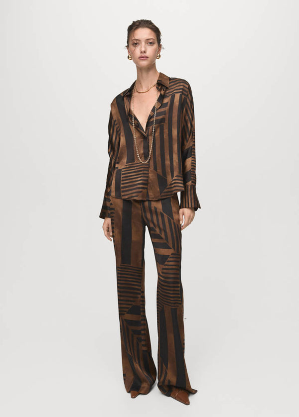 Camicia satinata a righe