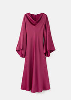 Robe Satinée Manches Cloche