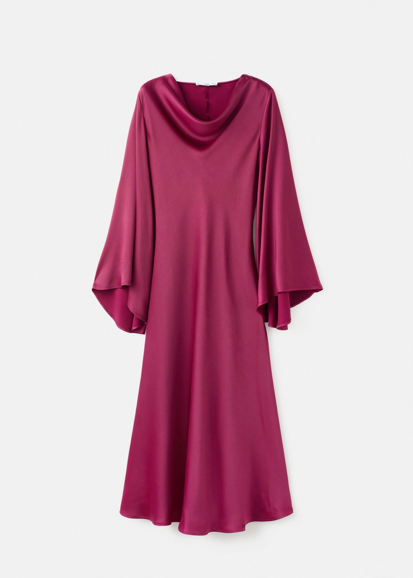 Robe Satinée Manches Cloche
